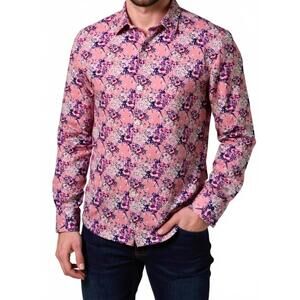 NEW MIZUMI COUTURE kama modern fit long sleeve button down in floral